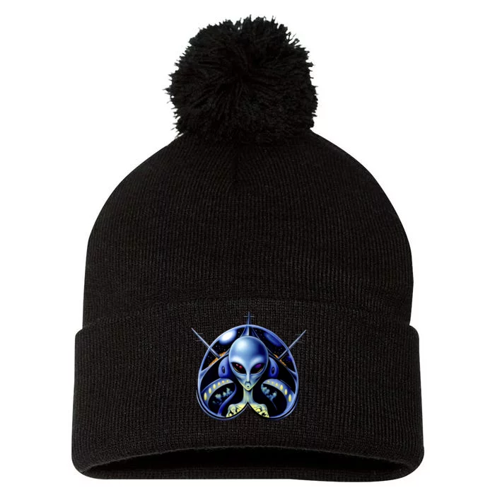 Alien Pilot Pom Pom 12in Knit Beanie