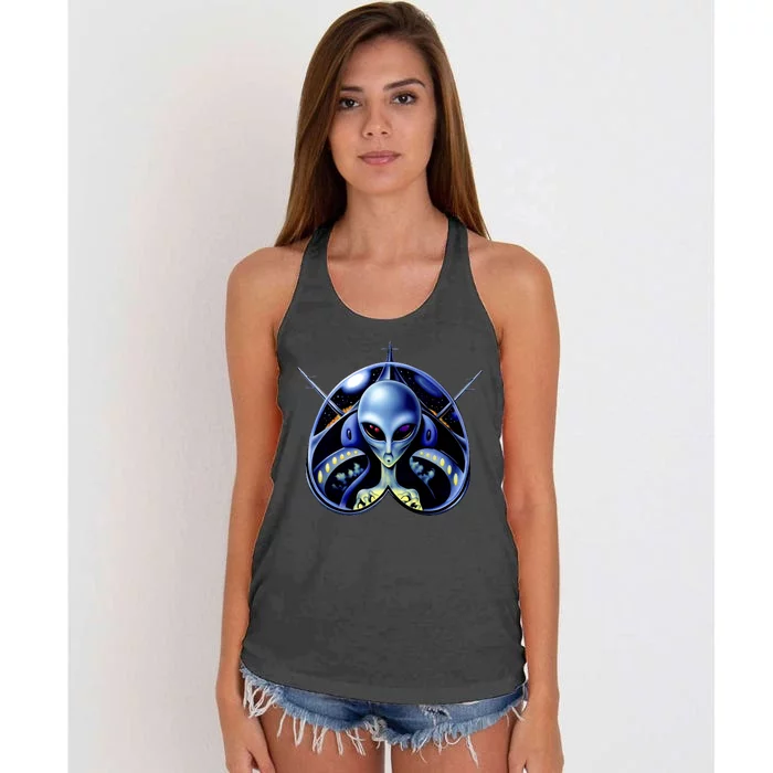 Alien Pilot Women's Knotted Racerback Tank