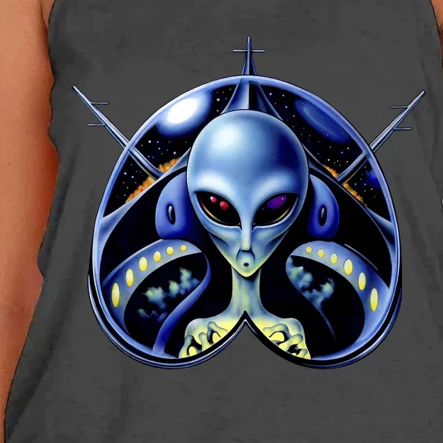 Alien Pilot Women's Knotted Racerback Tank