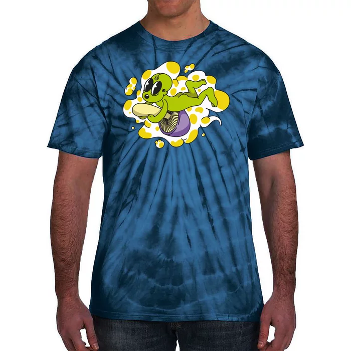 Alien Riding Mushroom Tie-Dye T-Shirt