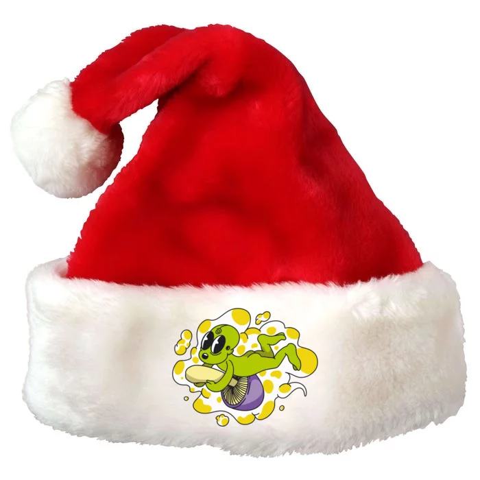 Alien Riding Mushroom Premium Christmas Santa Hat