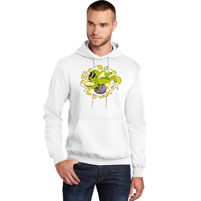 Alien Riding Mushroom Hoodie