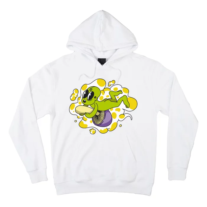 Alien Riding Mushroom Hoodie