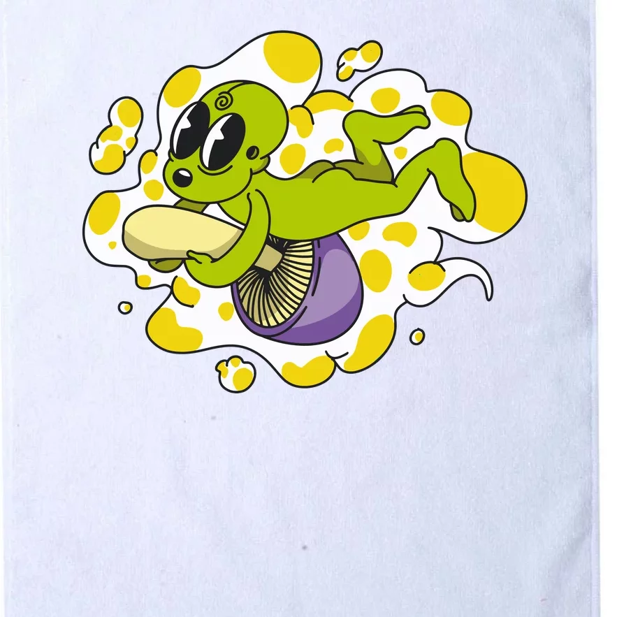 Alien Riding Mushroom Platinum Collection Golf Towel