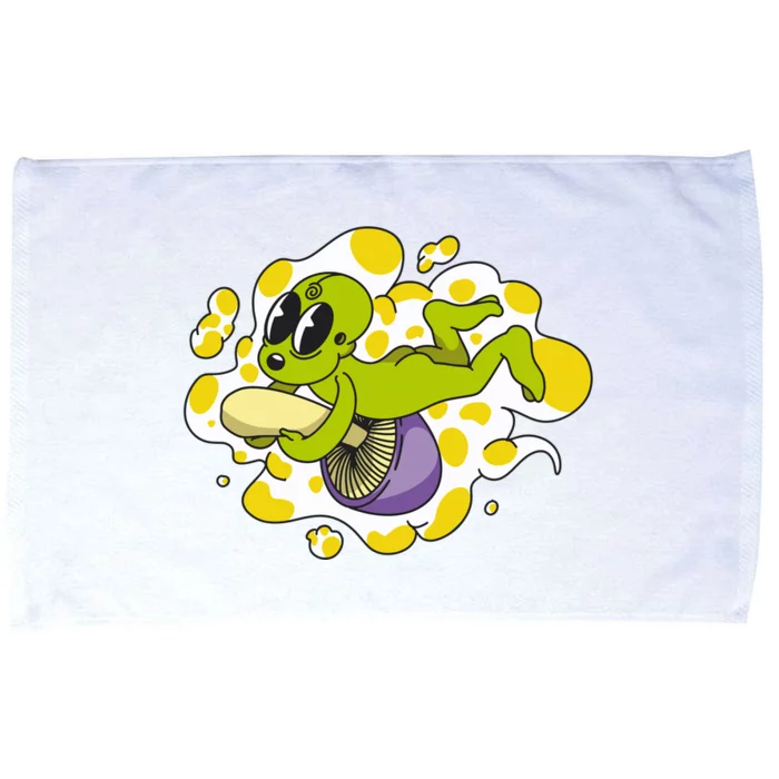 Alien Riding Mushroom Microfiber Hand Towel