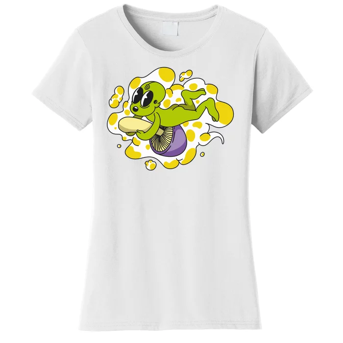 Alien Riding Mushroom Women's T-Shirt