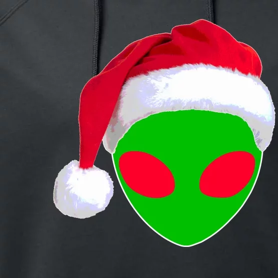 Alien Santa Claus Hat Christmas Logo Performance Fleece Hoodie