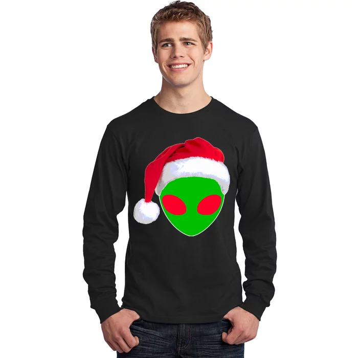 Alien Santa Claus Hat Christmas Logo Long Sleeve Shirt