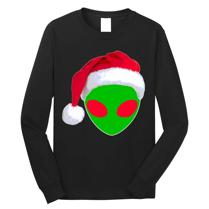 Alien Santa Claus Hat Christmas Logo Long Sleeve Shirt