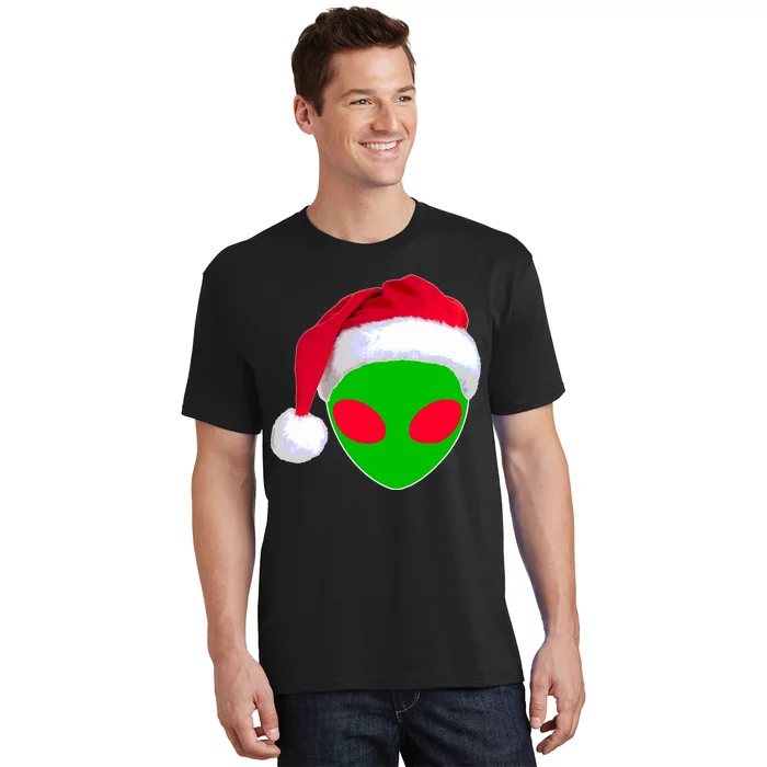 Alien Santa Claus Hat Christmas Logo T-Shirt | TeeShirtPalace