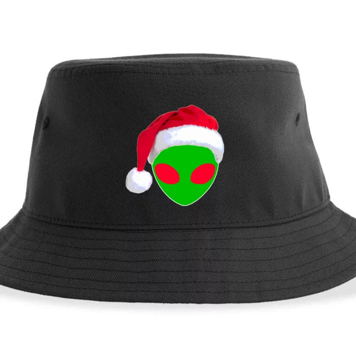 Alien Santa Claus Hat Christmas Logo Sustainable Bucket Hat