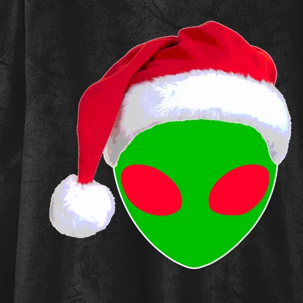 Alien Santa Claus Hat Christmas Logo Hooded Wearable Blanket