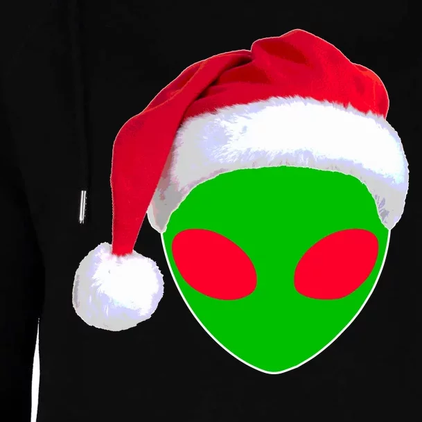 Alien Santa Claus Hat Christmas Logo Womens Funnel Neck Pullover Hood