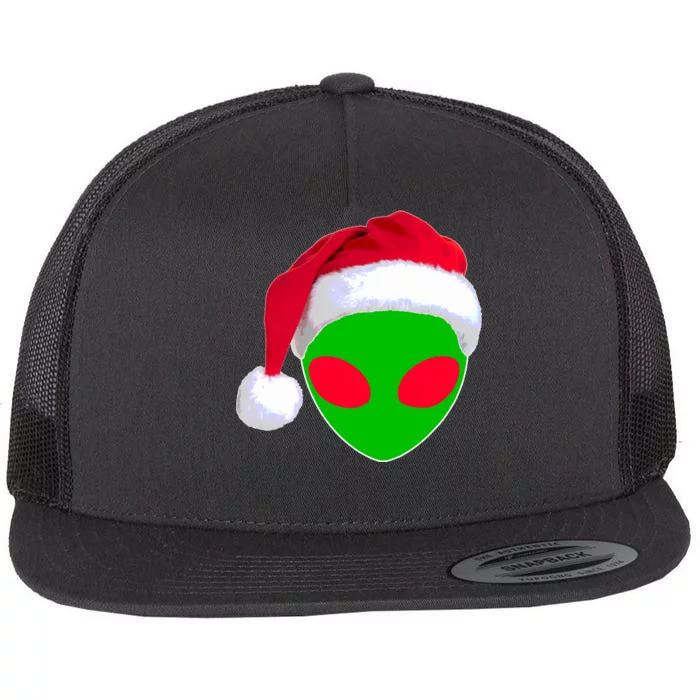 Alien Santa Claus Hat Christmas Logo Flat Bill Trucker Hat