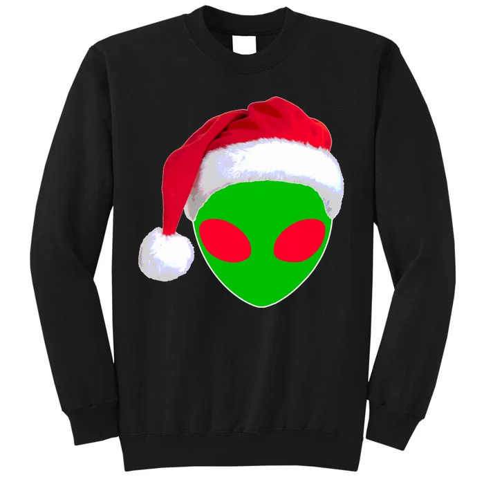 Alien Santa Claus Hat Christmas Logo Tall Sweatshirt