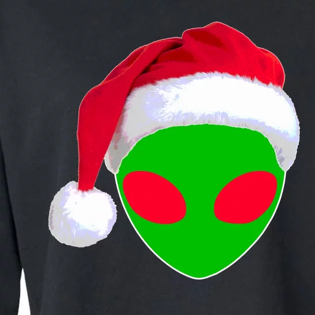 Alien Santa Claus Hat Christmas Logo Cropped Pullover Crew