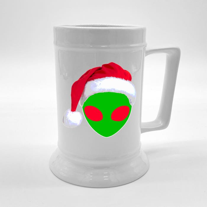 Alien Santa Claus Hat Christmas Logo Front & Back Beer Stein