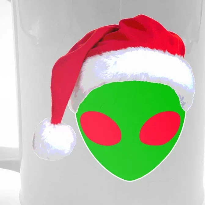 Alien Santa Claus Hat Christmas Logo Front & Back Beer Stein