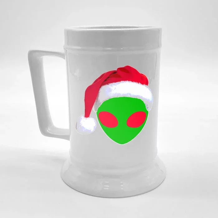 Alien Santa Claus Hat Christmas Logo Front & Back Beer Stein