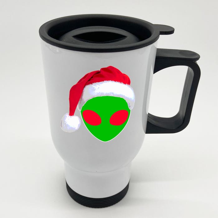 Alien Santa Claus Hat Christmas Logo Front & Back Stainless Steel Travel Mug