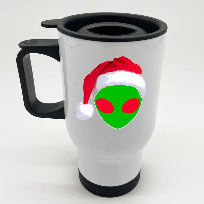 Alien Santa Claus Hat Christmas Logo Front & Back Stainless Steel Travel Mug