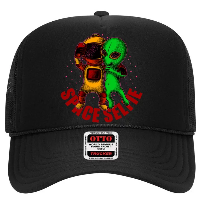 Alien Space Selfie High Crown Mesh Trucker Hat