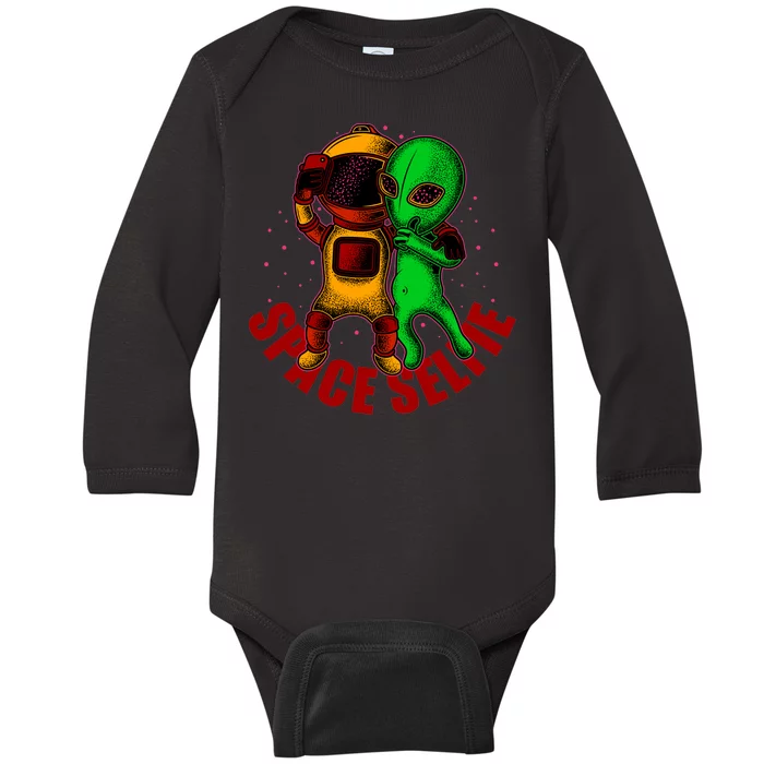 Alien Space Selfie Baby Long Sleeve Bodysuit