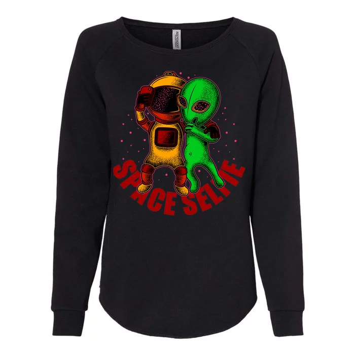 Alien Space Selfie Womens California Wash Sweatshirt