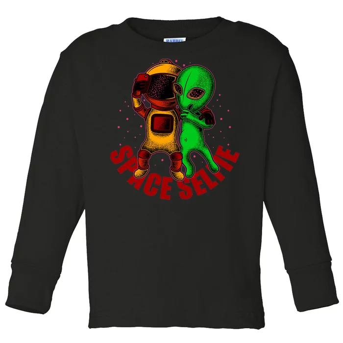 Alien Space Selfie Toddler Long Sleeve Shirt