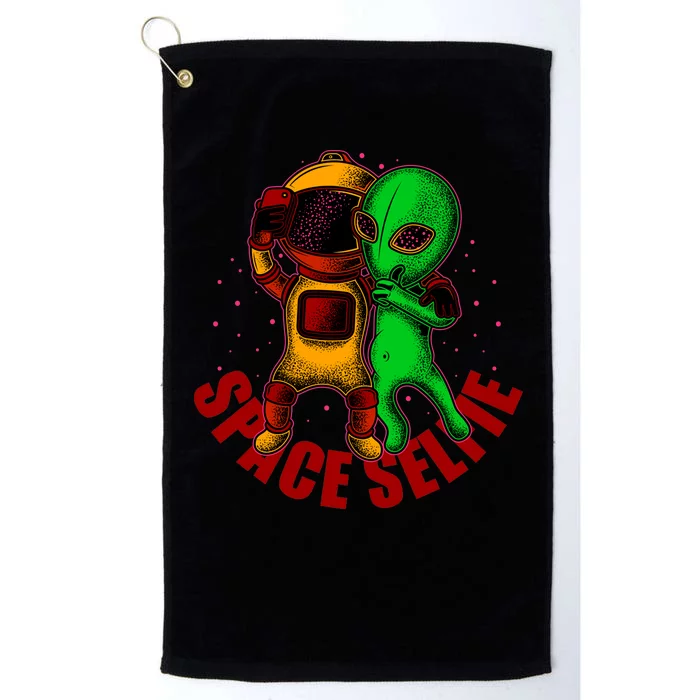 Alien Space Selfie Platinum Collection Golf Towel