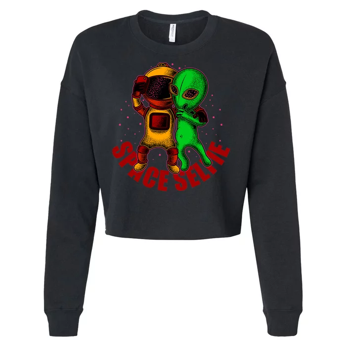 Alien Space Selfie Cropped Pullover Crew