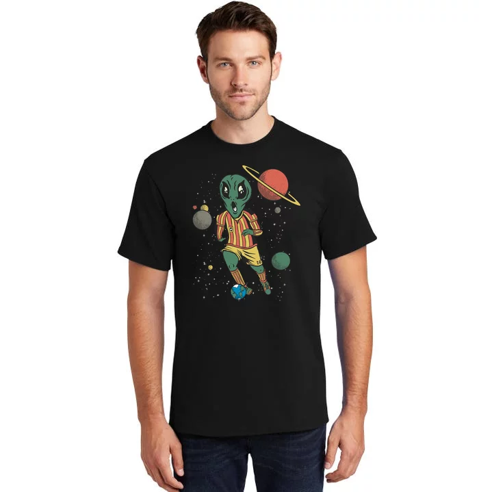 Alien Space Soccer Player Tall T-Shirt