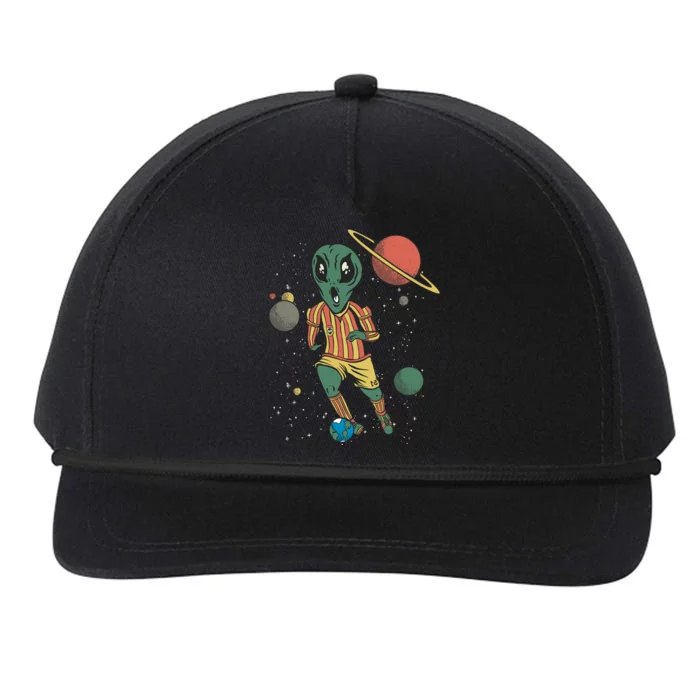 Alien Space Soccer Player Snapback Five-Panel Rope Hat