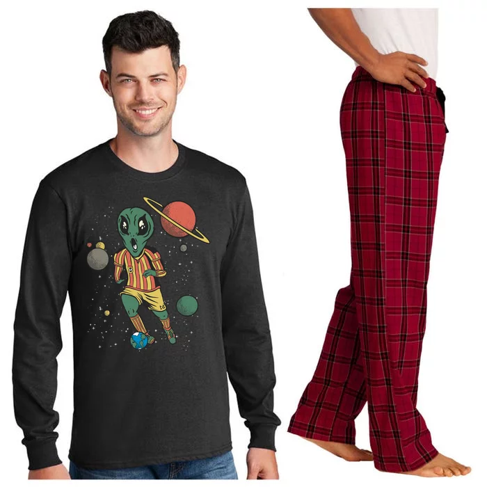 Alien Space Soccer Player Long Sleeve Pajama Set