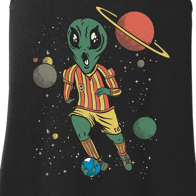 Alien Space Soccer Player Ladies Essential Tank