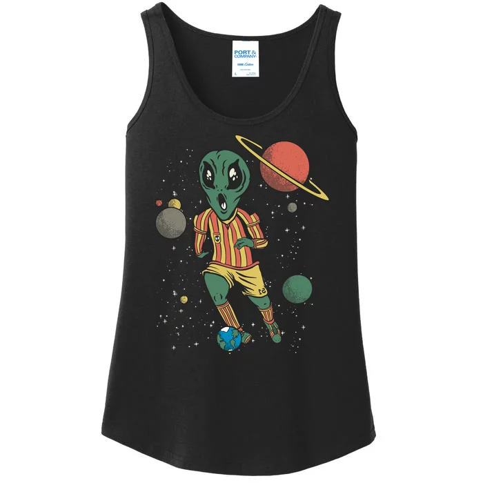 Alien Space Soccer Player Ladies Essential Tank