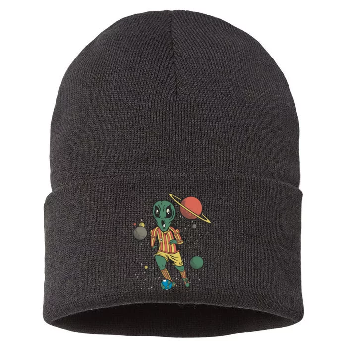 Alien Space Soccer Player Sustainable Knit Beanie