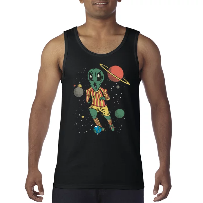 Alien Space Soccer Player Tank Top