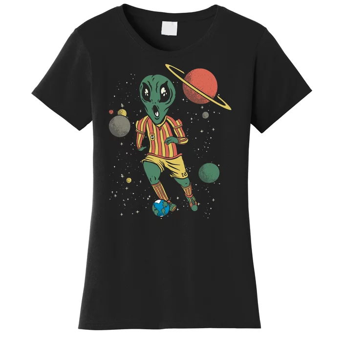 Alien Space Soccer Player Women's T-Shirt