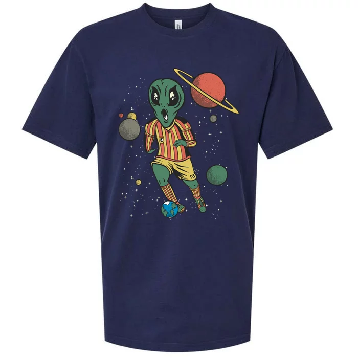 Alien Space Soccer Player Sueded Cloud Jersey T-Shirt