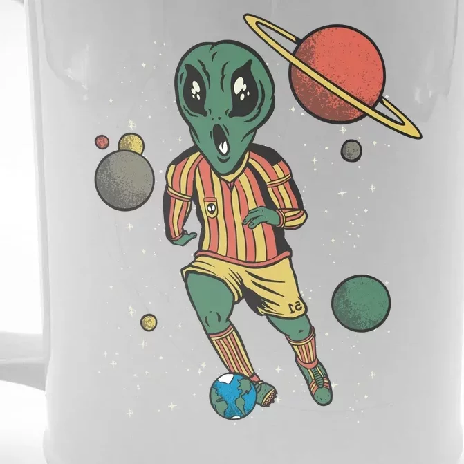 Alien Space Soccer Player Front & Back Beer Stein