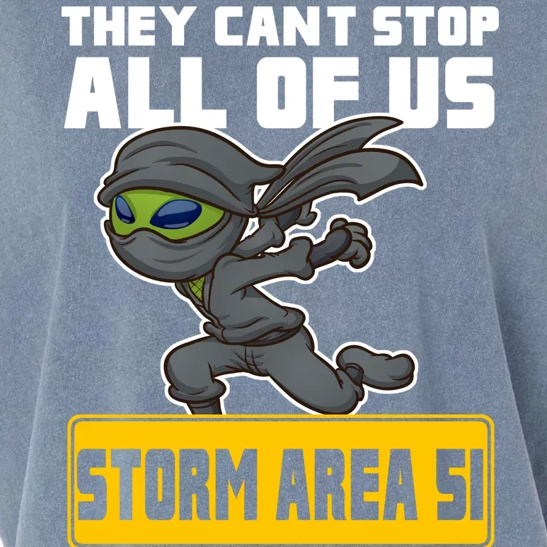 Alien Storming Area 51 Ninja Run Garment-Dyed Women's Muscle Tee