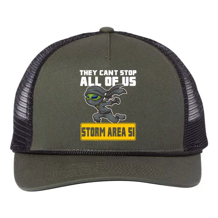 Alien Storming Area 51 Ninja Run Retro Rope Trucker Hat Cap