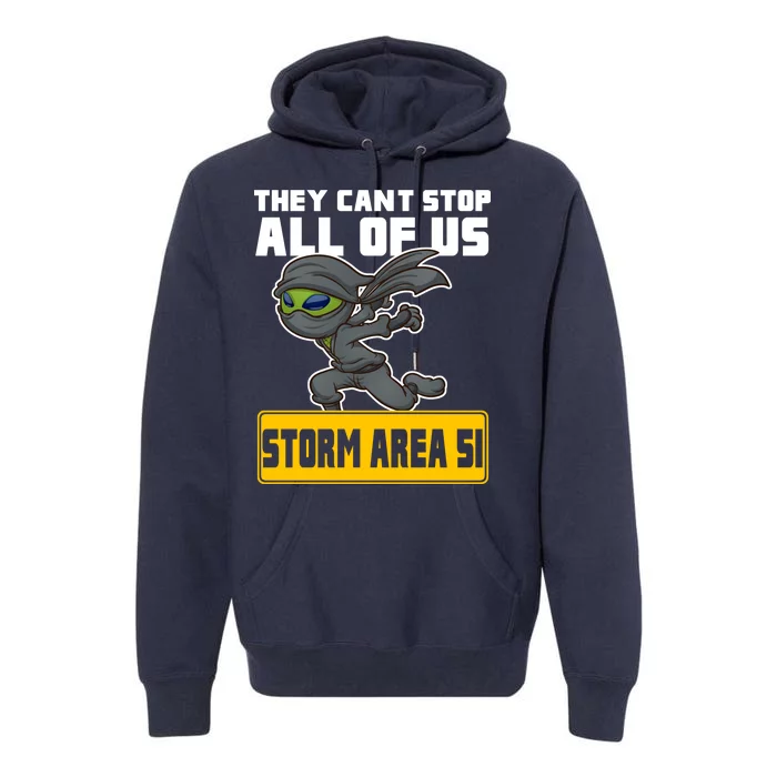 Alien Storming Area 51 Ninja Run Premium Hoodie