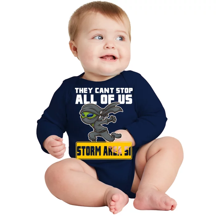 Alien Storming Area 51 Ninja Run Baby Long Sleeve Bodysuit