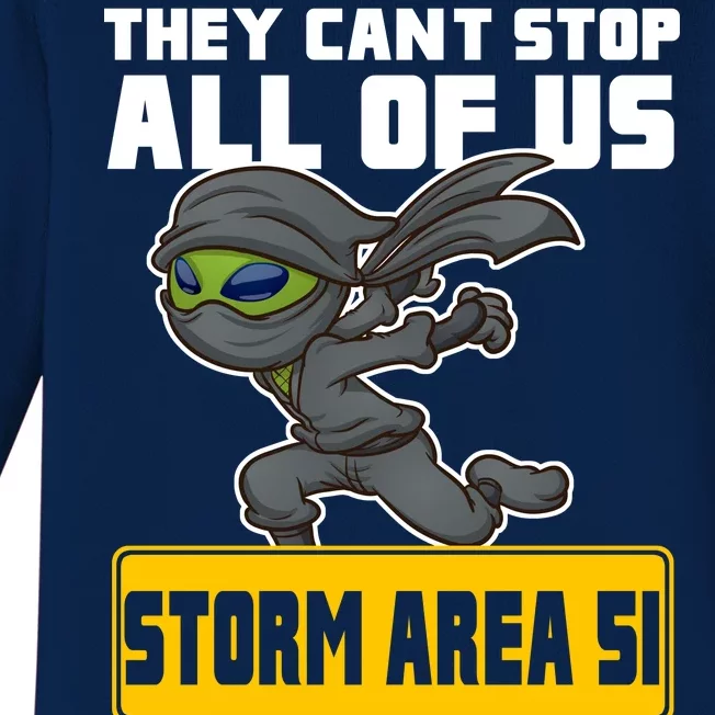 Alien Storming Area 51 Ninja Run Baby Long Sleeve Bodysuit