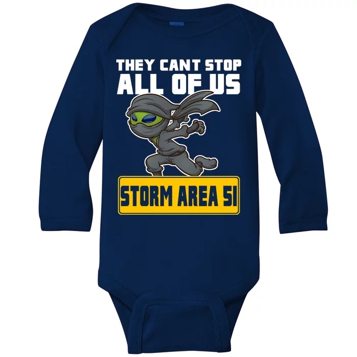 Alien Storming Area 51 Ninja Run Baby Long Sleeve Bodysuit