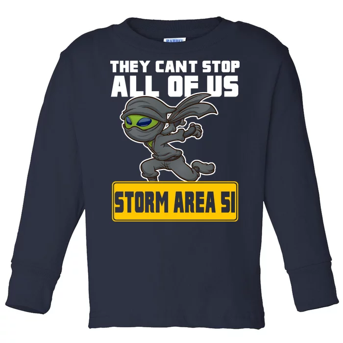 Alien Storming Area 51 Ninja Run Toddler Long Sleeve Shirt