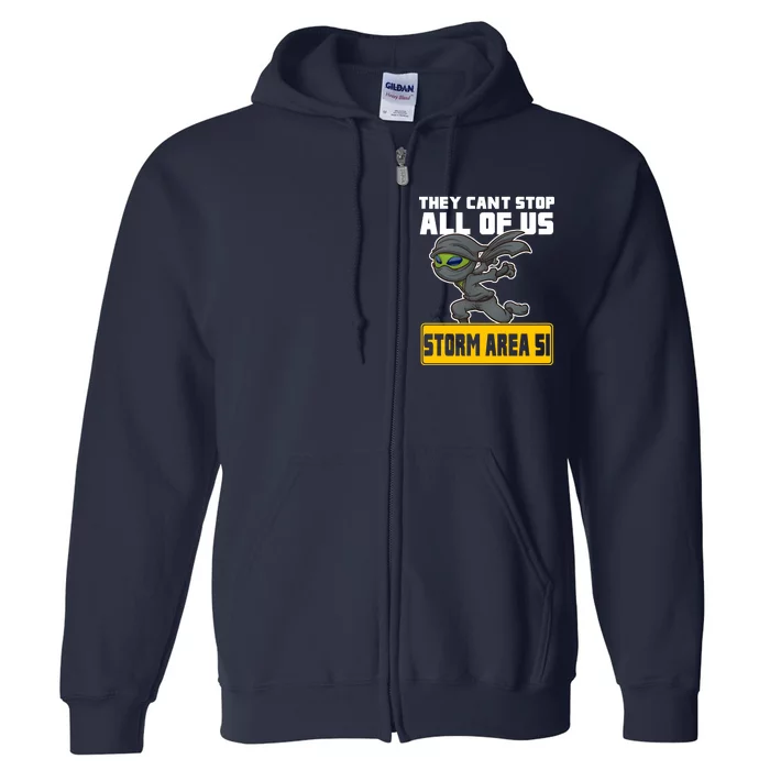 Alien Storming Area 51 Ninja Run Full Zip Hoodie