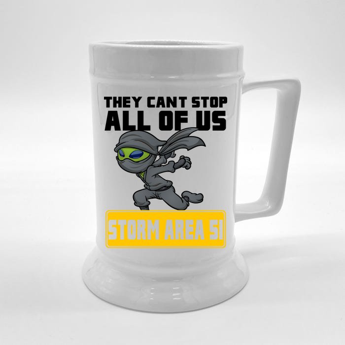 Alien Storming Area 51 Ninja Run Front & Back Beer Stein